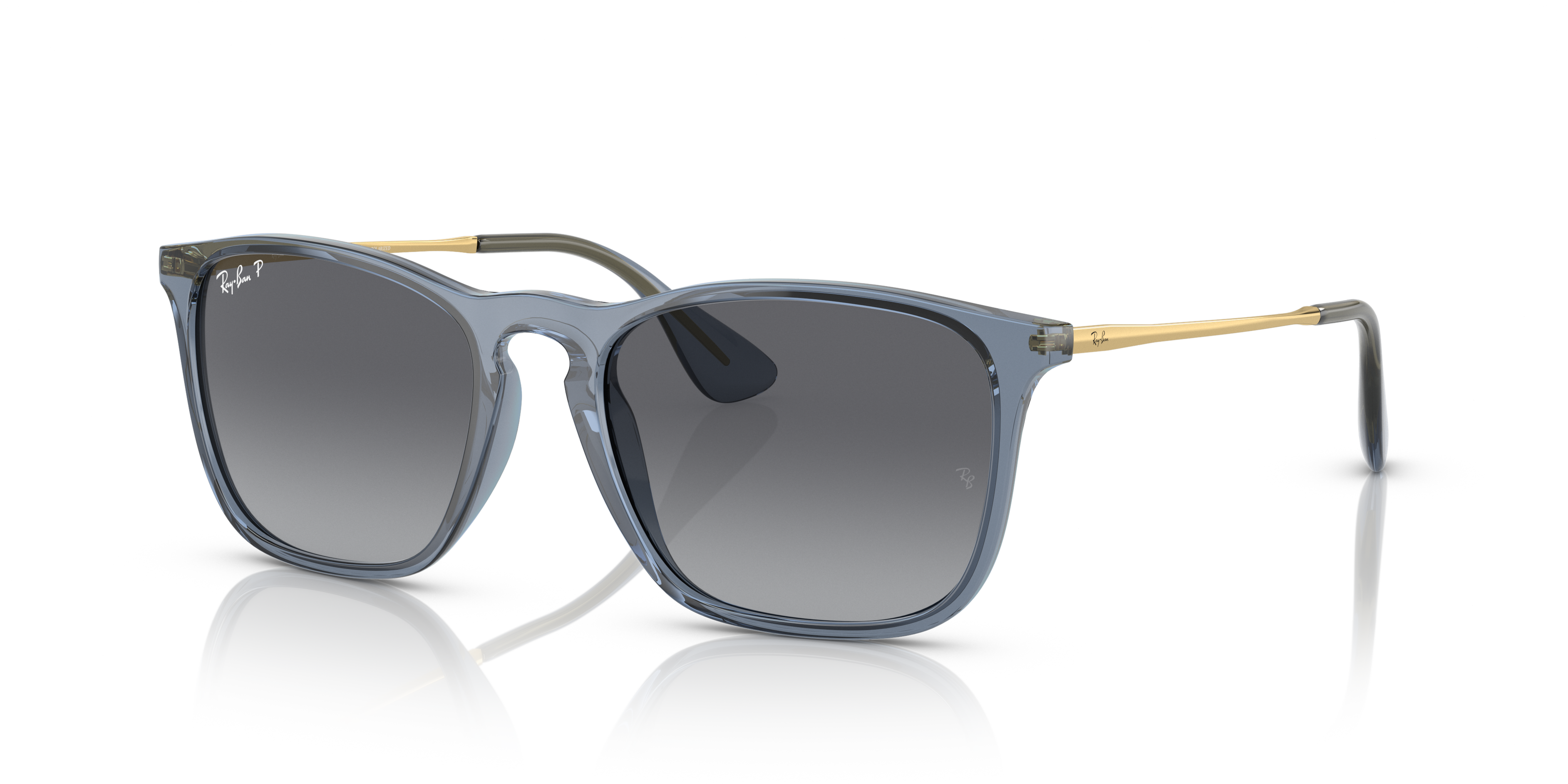 小物 Ray-Ban RB4187F CHRIS CHRIS Sunglasses in Transparent Blue and Grey Polarized - RB4187F