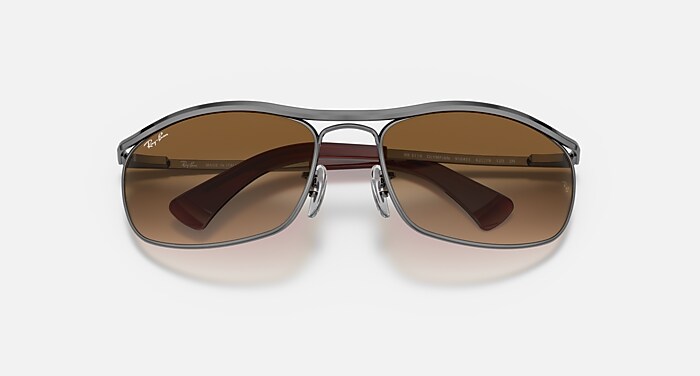 OLYMPIAN Sunglasses in Gunmetal and Light Brown Gradient (62-19