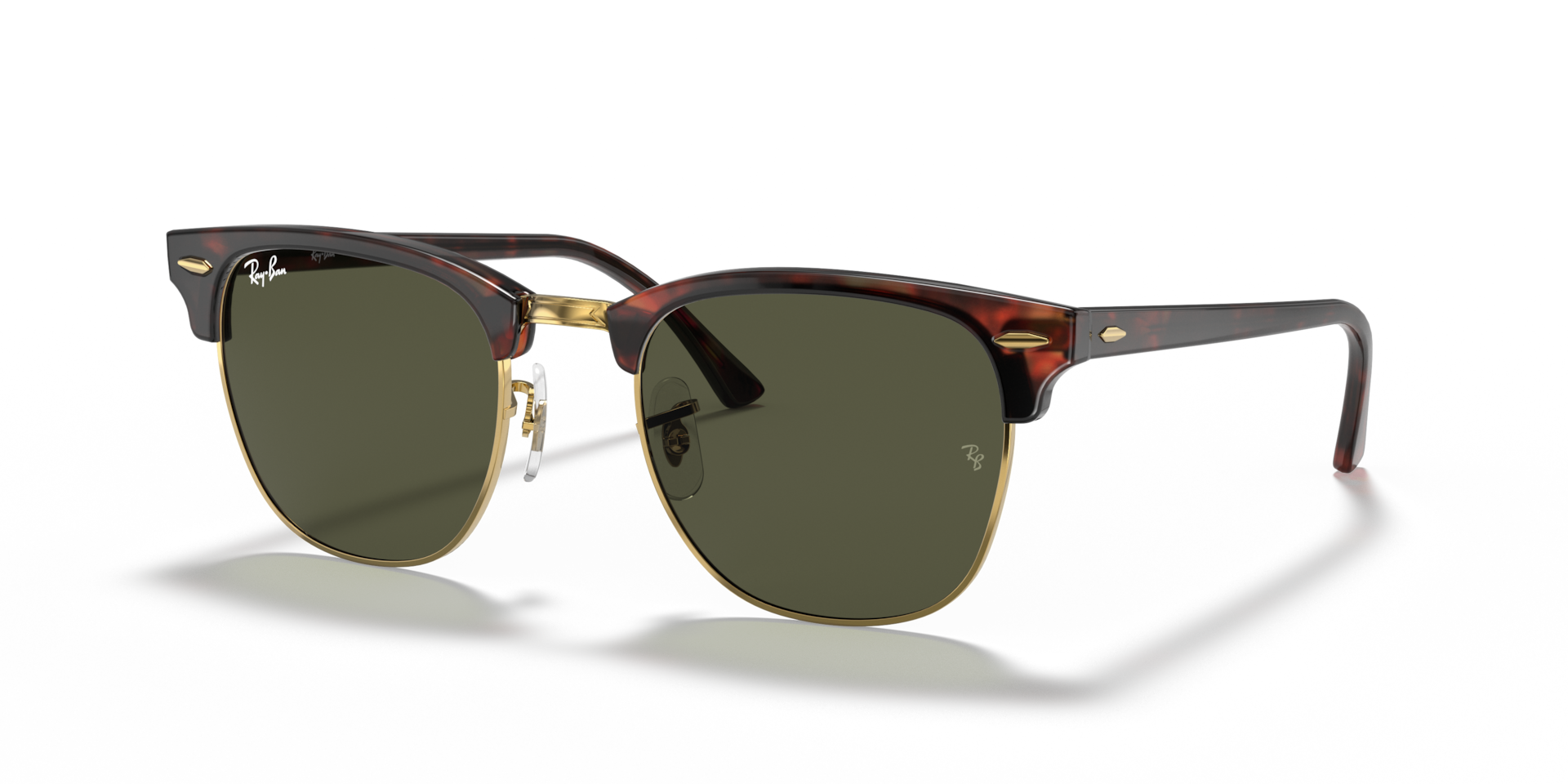 CLUBMASTER CLASSIC Sunglasses in Tortoise On Gold and G-15 Green