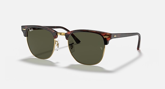 CLUBMASTER CLASSIC Sunglasses in Tortoise On Gold and G-15 Green