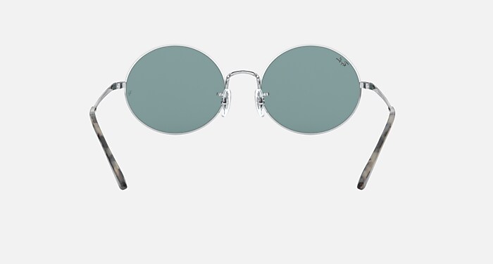 OVAL 1970 Sunglasses in Silver and Blue Classic (54-19) - RB1970