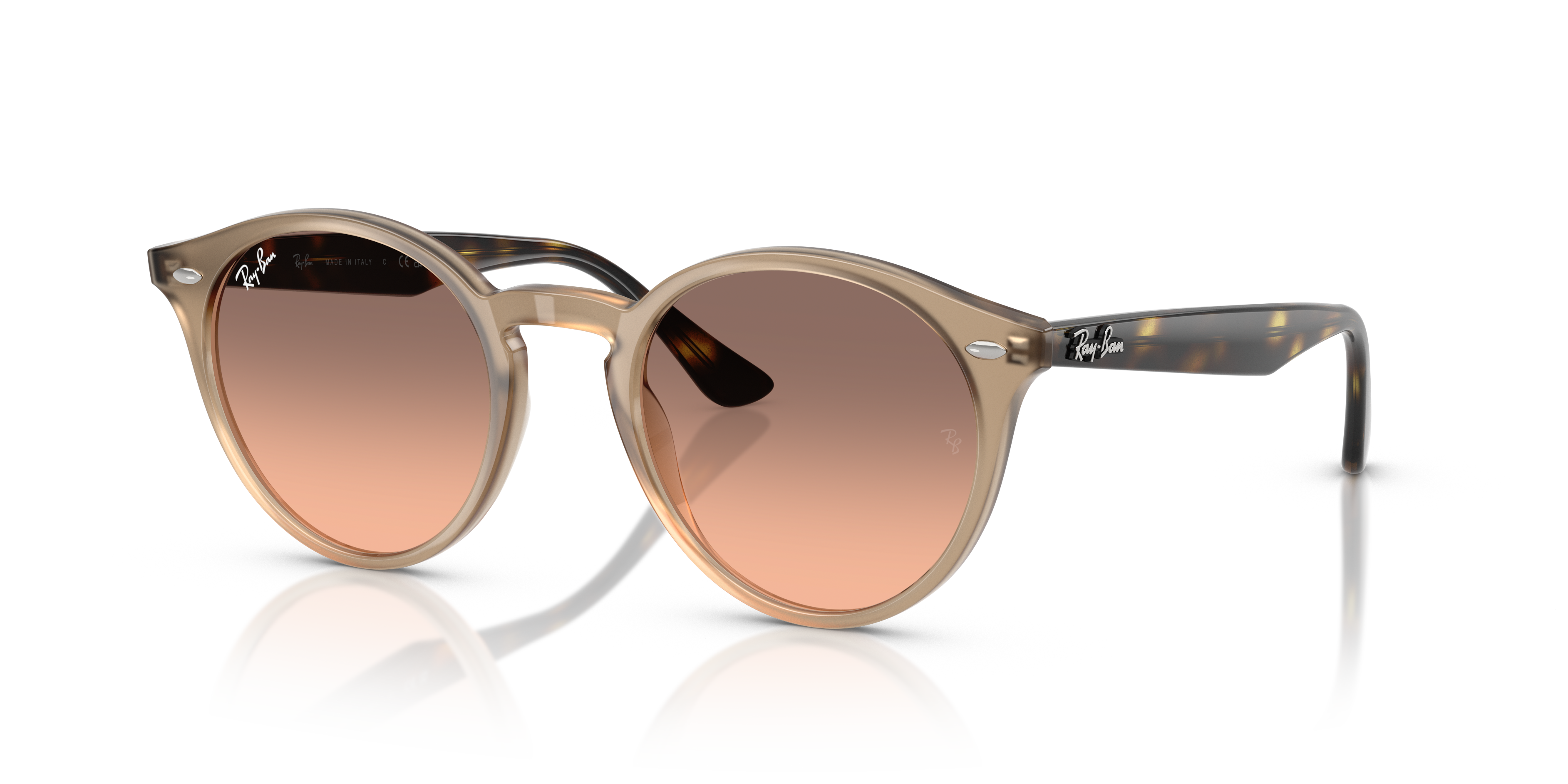 【人気】RayBan RB2180 ブラウングラデーションサングラス RB2180 Sunglasses in Turtledove and Pink Gradient Grey - RB2180