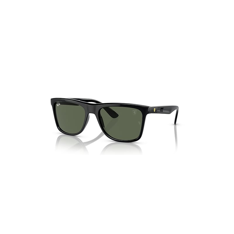 Ray-Ban Rb4413m Scuderia Ferrari Collection Sunglasses Black Frame Green Lenses 57-19