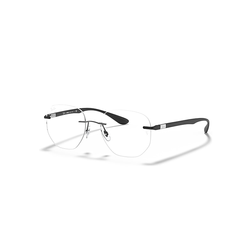 Ray-Ban Eyeglasses Unisex Rb8766 Optics - Sand Black Frame Clear Lenses 51-17