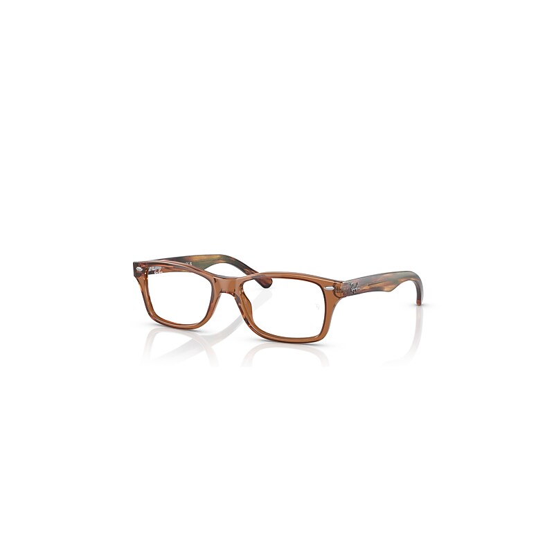 Ray-Ban Eyeglasses Kids Rb1531 Optics Kids - Striped Yellow Havana Frame Clear Lenses Polarized 46-16, RY1531 - Image 1