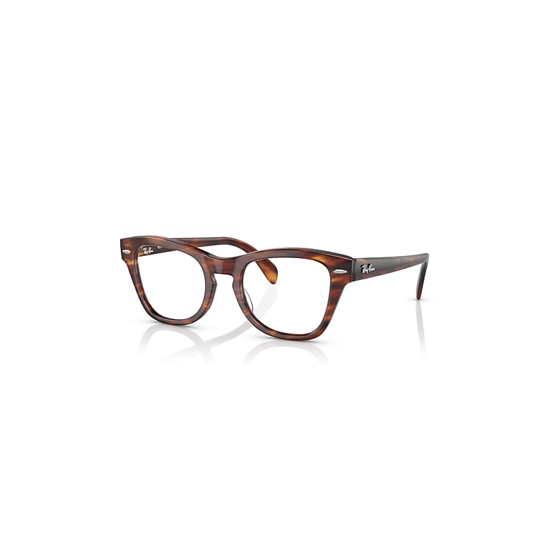 Ray-Ban Eyeglasses Unisex Rb0707 Optics - Striped Havana Frame Clear Lenses Polarized 50-21