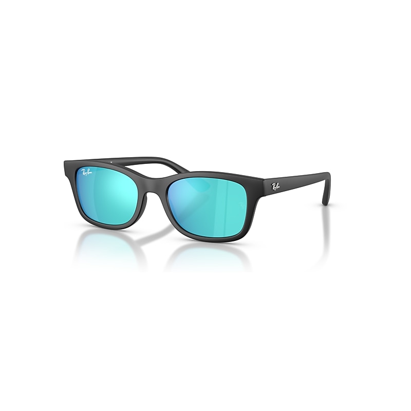 Ray-Ban Rb9086s Kids Gafas De Sol Negro Mate Montura Azul Lentes 46-17