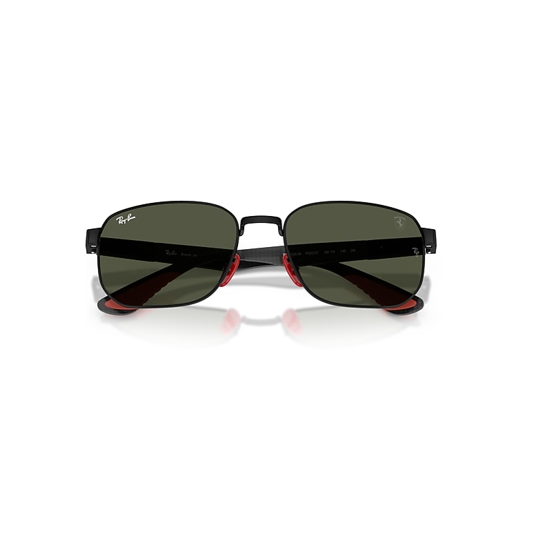 Ray-Ban Rb8329m Scuderia Ferarri Collection Sunglasses Matte Black Frame Green Lenses 59-19