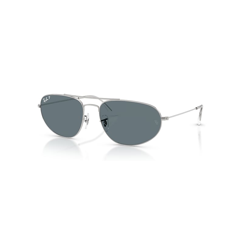 Ray - Ban Unisex Silver/Blue Rb3945 003/3R Sunglasses Metal Geometric Polarized - Image 5
