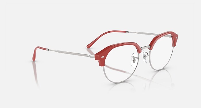 RB7229 OPTICS Eyeglasses with Red On Silver and Clear (53-20