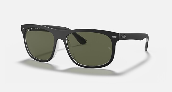 【美品】RayBanサングラスRB4226-F 6052/71 59ロ16 3N RB4226 Sunglasses in Black On Transparent and G-15 Green Polarized