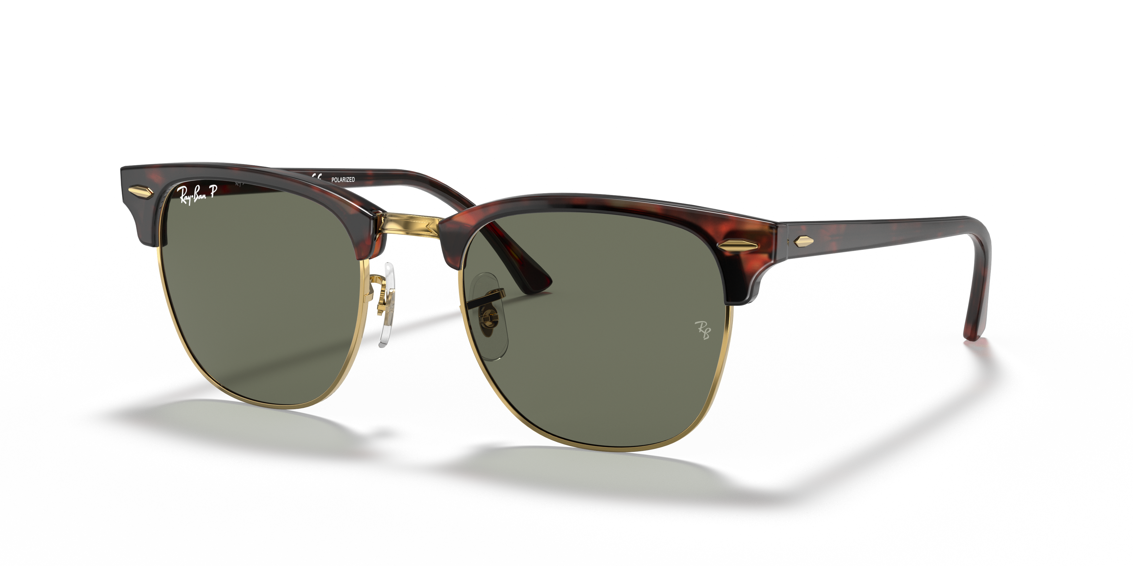 Ray Ban CLUBMASTER CLASSIC 正規品 CLUBMASTER CLASSIC Sunglasses in Tortoise On Gold and G-15 Green