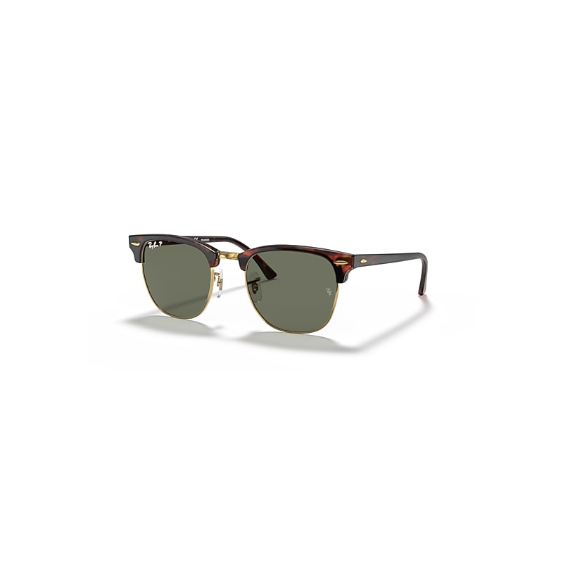 Ray-Ban Sunglasses  Clubmaster Classic - Tortoise On Gold Frame Green Lenses Polarized 49-21, RB3016