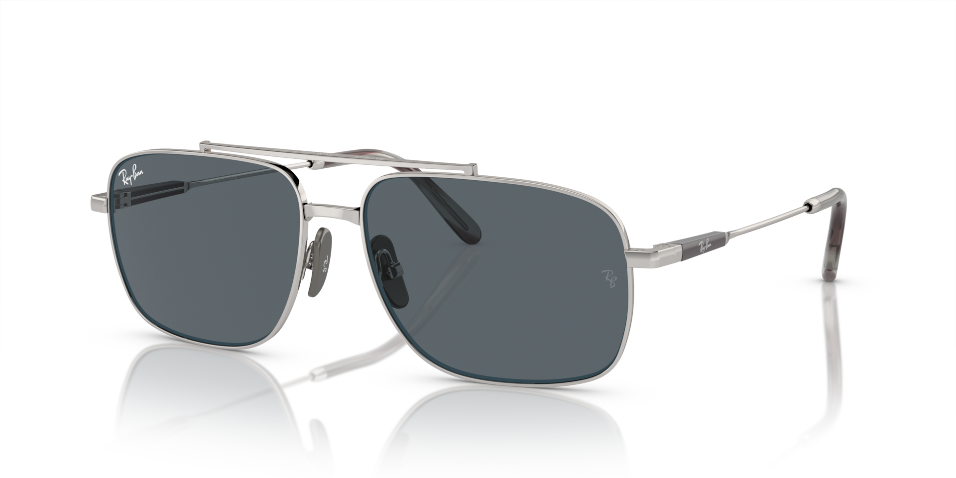 Ray-Ban Michael Titanium Lunettes De Soleil - Monture Argent Verres Bleu 59-15 200$