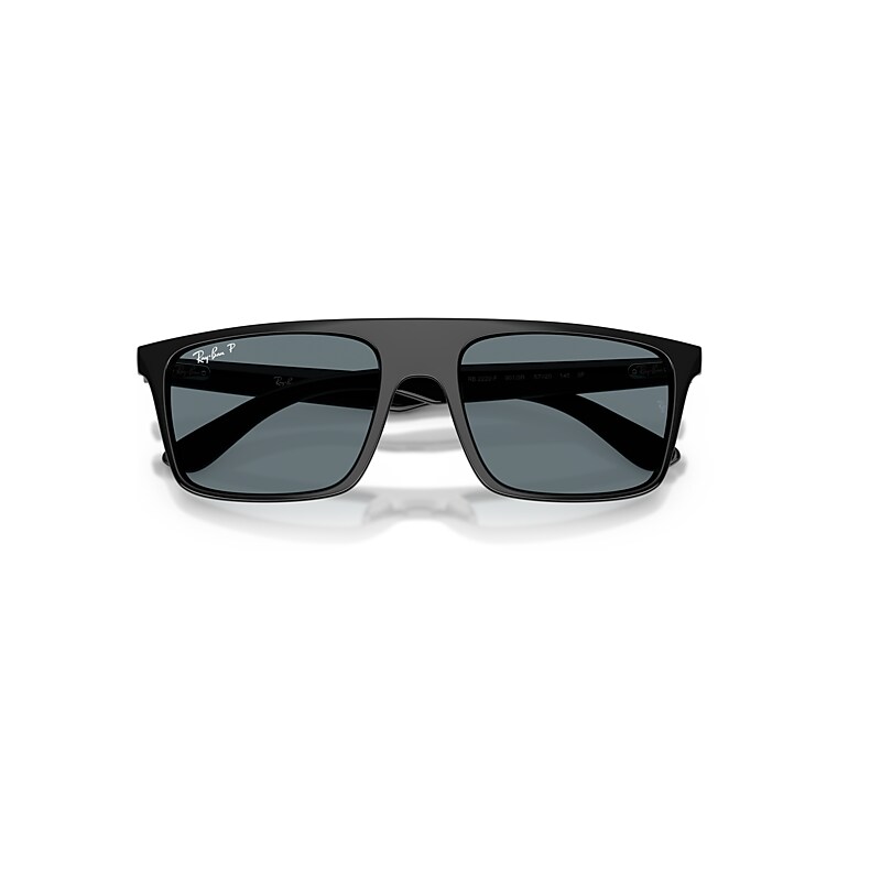 Ray-Ban RB2222F Asian Fit Polarized 901/3R Men's Sunglasses Black Size 57
