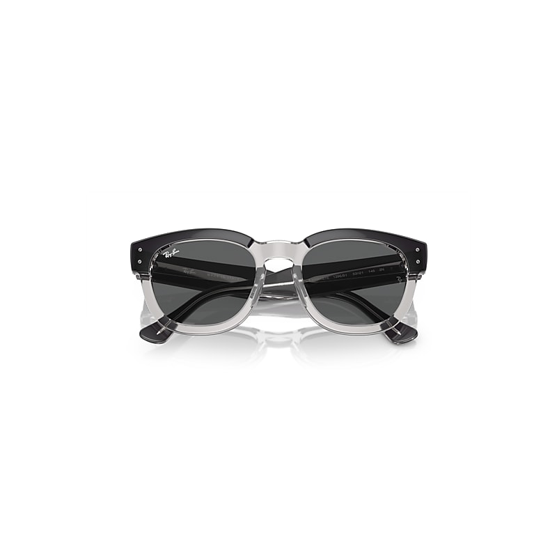 Ray-Ban Mega Hawkeye Sunglasses Dark Grey On Transparent Grey Frame Grey Lenses 53-21