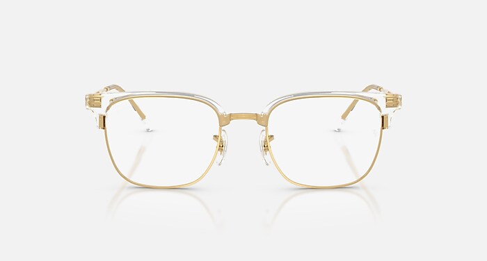 NEW CLUBMASTER OPTICS Eyeglasses with Transparent On Gold and Demo