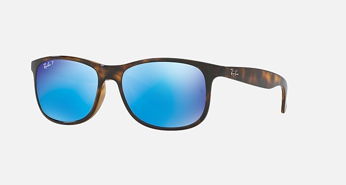 ANDY Polarized Sunglasses in Havana and Blue Polarized (57-17