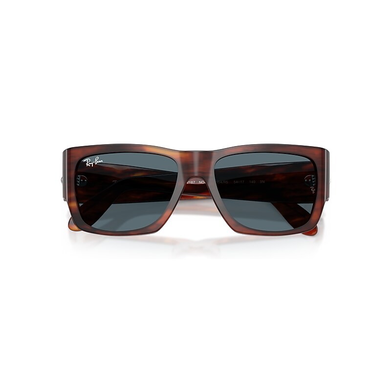 Ray-Ban Nomad Collector Drops Limited Sunglasses Striped Havana Frame Blue Lenses 54-17