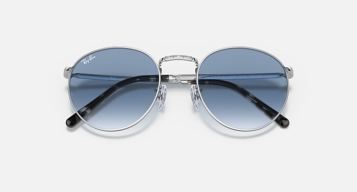 NEW ROUND Sunglasses in Silver and Clear Gradient Blue (50  display picture 1