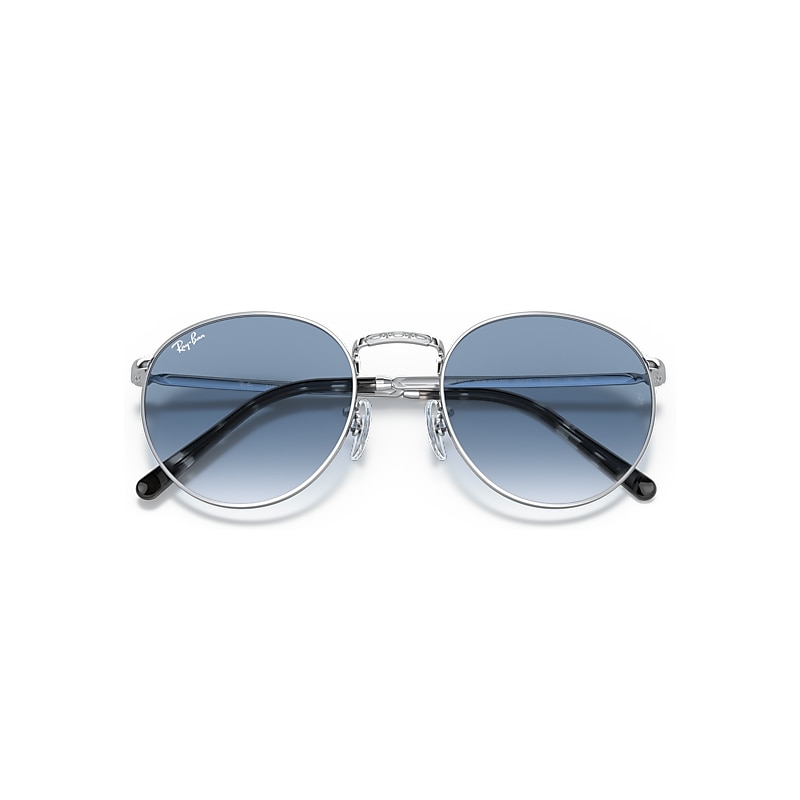 NEW ROUND Sunglasses in Silver and Clear Gradient Blue - RB3637