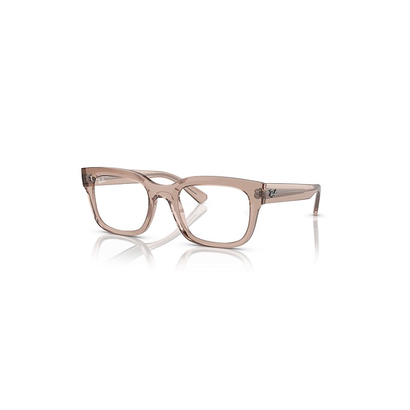 Ray-Ban Eyeglasses  Chad Optics Bio-Based - Transparent Light Brown Frame Clear Lenses Polarized 54-22, RX7217