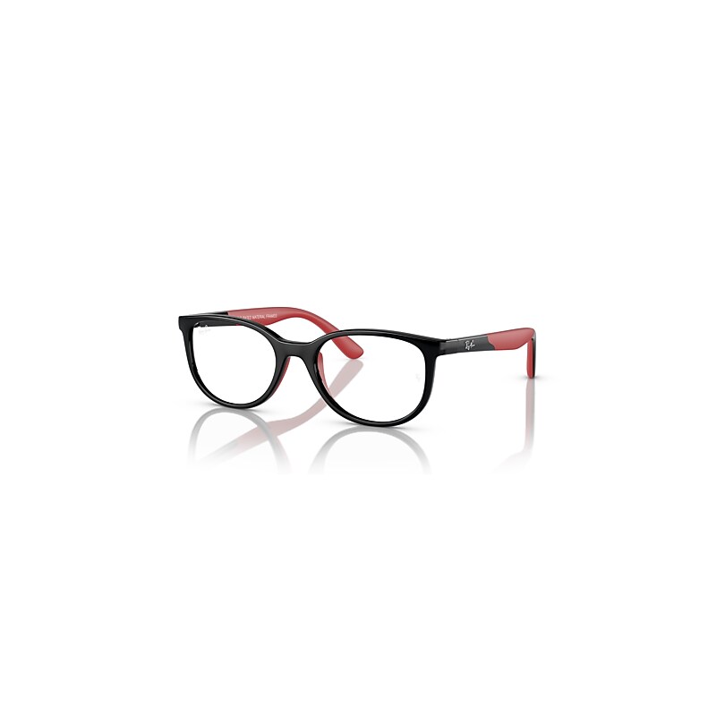 Ray-Ban Eyeglasses Kids  Optics Kids Bio-Based - Black On Red Frame Clear Lenses Polarized 48-17, RB1622
