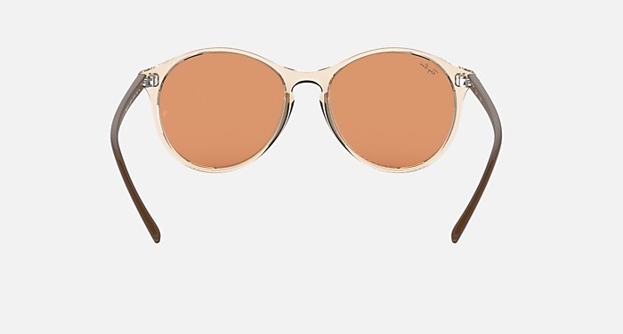 RB4371F Sunglasses in Transparent Light Brown and Dark Orange