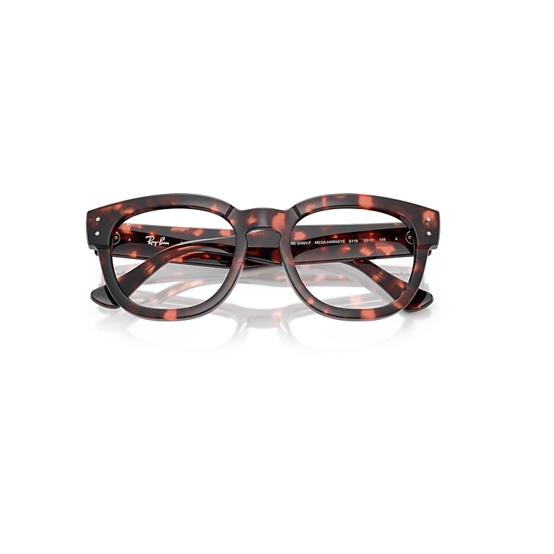 Ray-Ban Mega Hawkeye Optics Eyeglasses Pink Havana Frame Clear Lenses Polarized 50-21