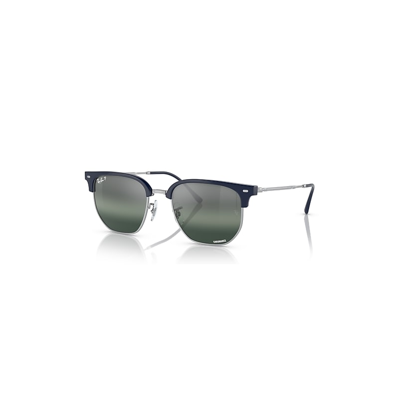 Ray-Ban Sunglasses  New Clubmaster Polarized+ Lenses - Silver Frame Blue Lenses Polarized 51-20, RB4416