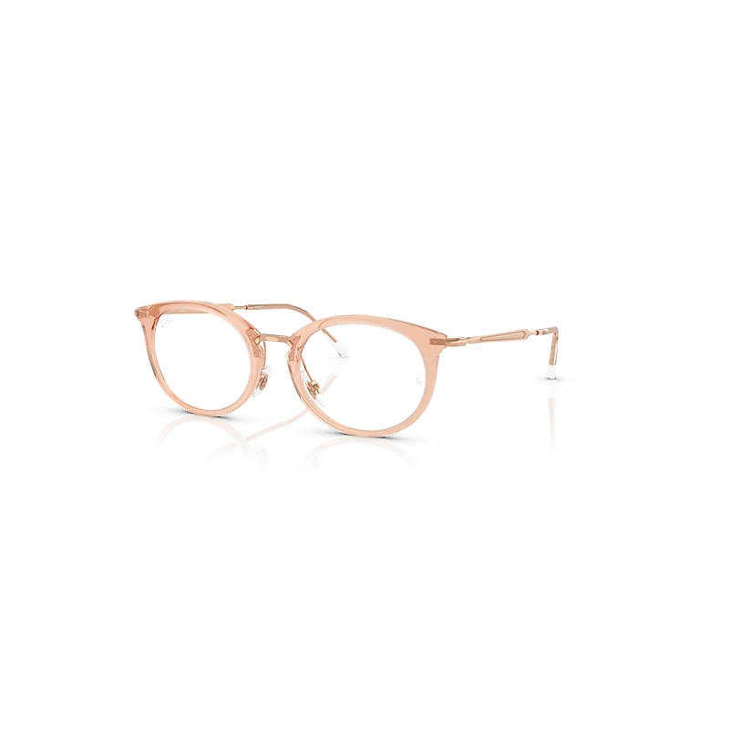 Ray-Ban Eyeglasses  Rb7255 Optics - Rosegold Frame Clear Lenses Polarized 51-20, RX7255