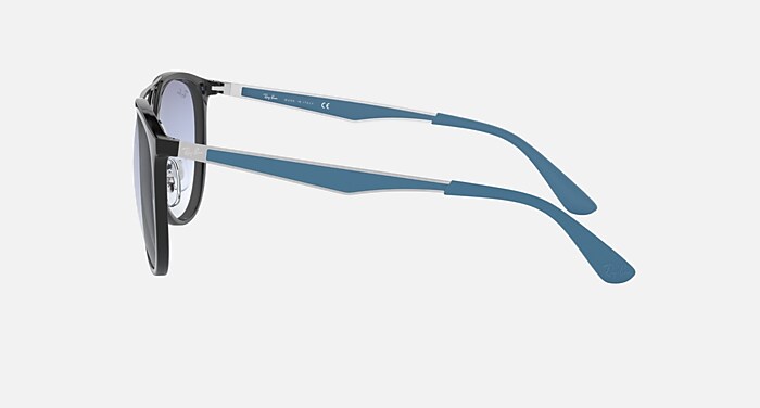 RB4285 Sunglasses in Black and Clear Gradient Light Blue (55-20