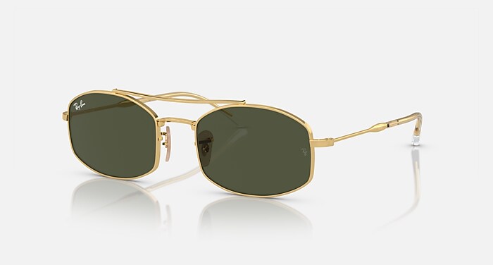 RB3719 Sunglasses in Arista Gold and G-15 Green (54-20 