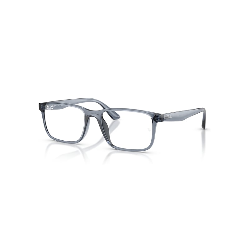 Ray-Ban Eyeglasses Unisex Rb7241d Optics - Transparent Blue Frame Clear Lenses Polarized 55-18