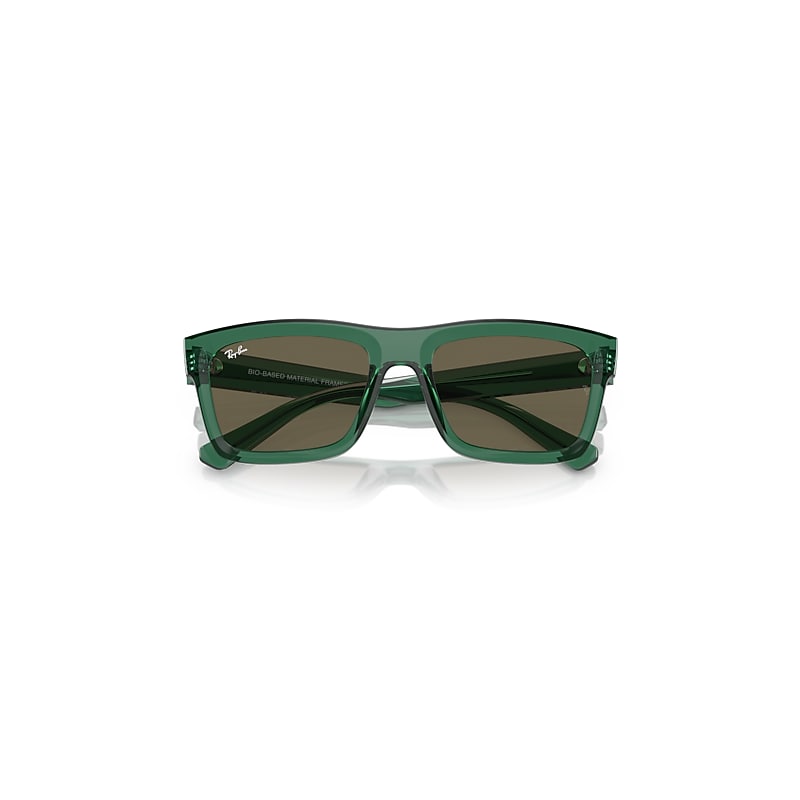 Ray-Ban Warren Bio-based Sunglasses Transparent Green Frame Brown Lenses 54-20