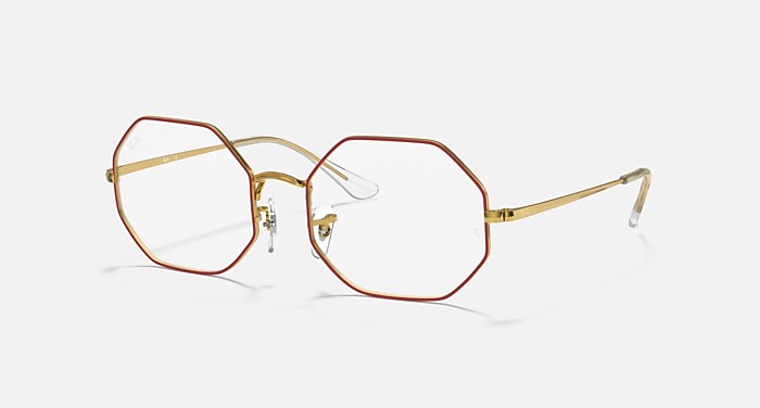 RB1972V OCTAGON Eyeglasses with Red and Clear (51-19) - RB1972V