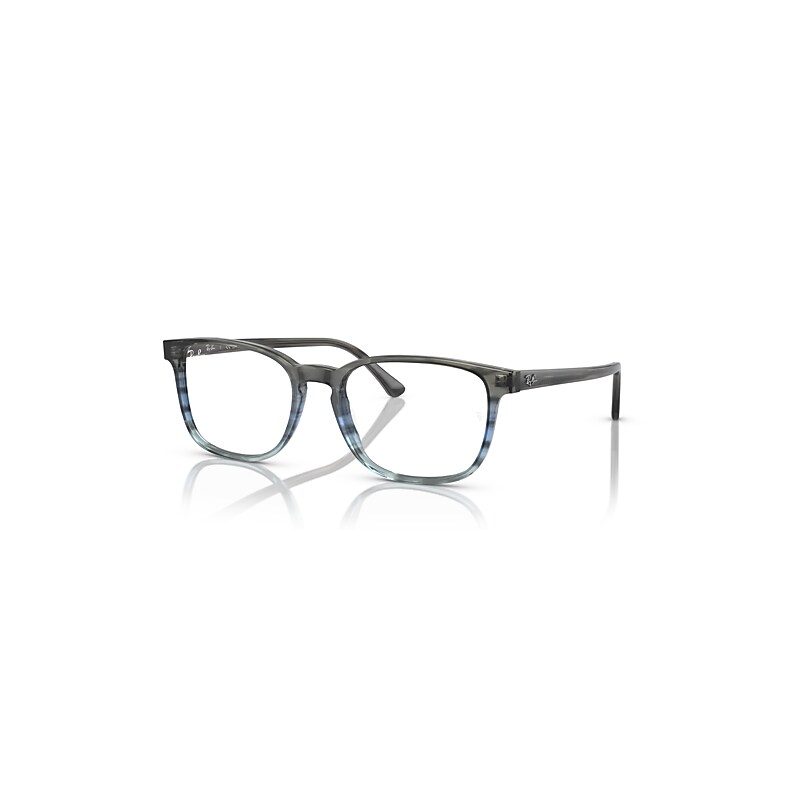Ray-Ban Eyeglasses  Rb5418 Optics - Striped Grey & Blue Frame Clear Lenses Polarized 54-19, RX5418