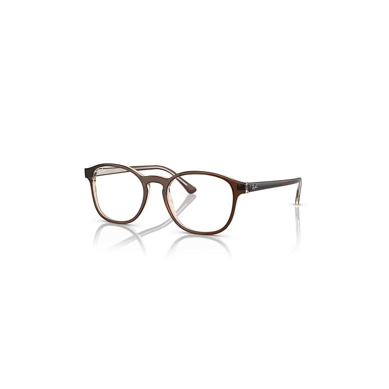 Ray-Ban Rb5417 Optics Marrón Sobre Transparente Marrón Claro Montura Transparente Lentes Polarizado 50-19, RX5417