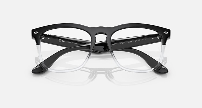 Steve Optics Eyeglasses in Black On Transparent Frame and Clear