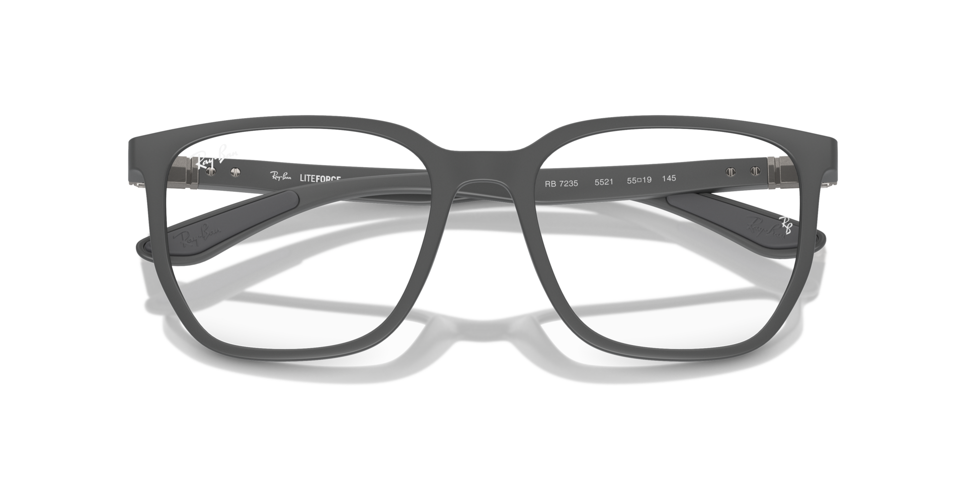 Ray-Ban Rb7235 Optics Eyeglasses Sand Grey Frame Clear Lenses Polarized 55-19 174$