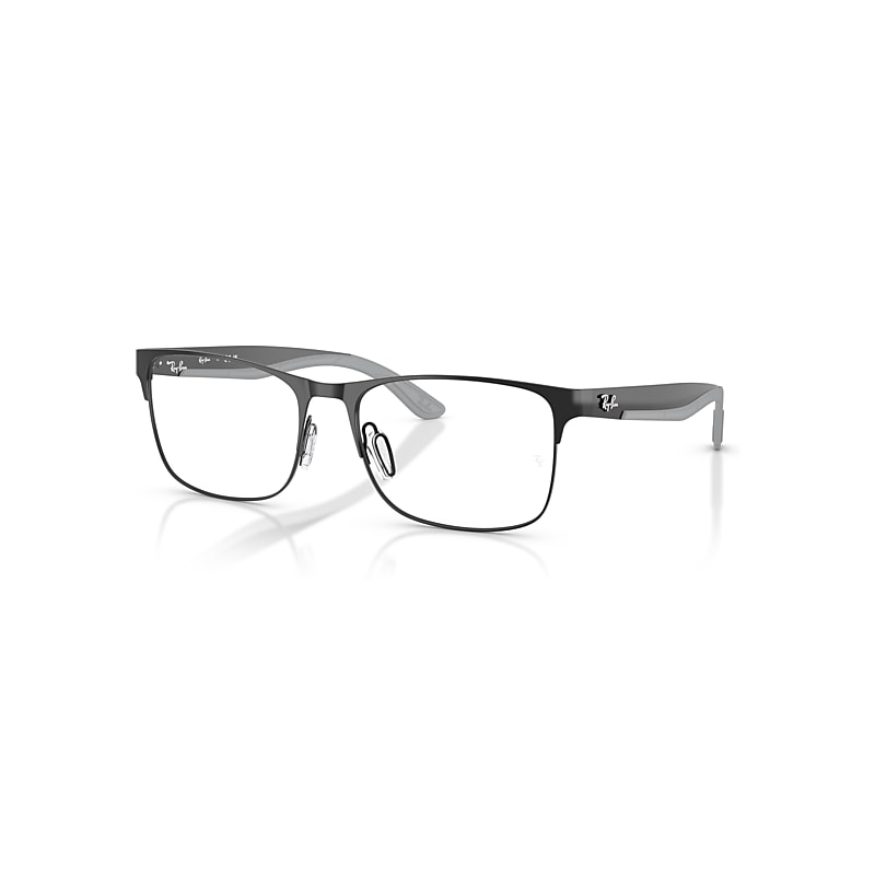 Ray-Ban Eyeglasses Unisex Rb7550 Optics - Black Frame Clear Lenses Polarized 57-18