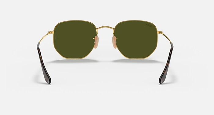 S*.様 「ジャンク」RayBan　パイロットサングラス HEXAGONAL FLAT LENSES Sunglasses in Arista Gold and Silver Flash