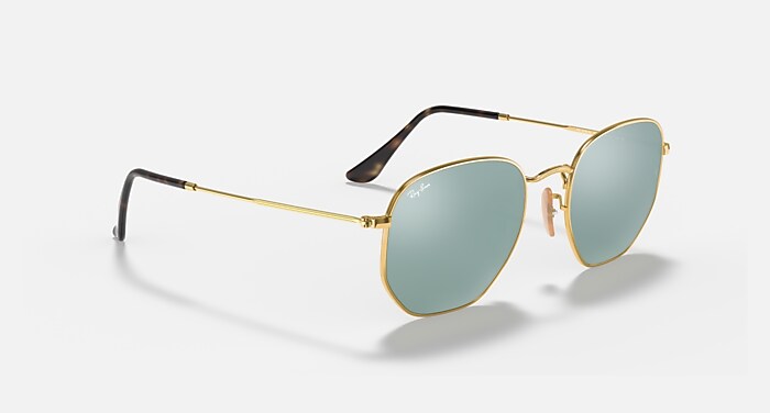HEXAGONAL FLAT LENSES Sunglasses in Arista Gold and Silver Flash