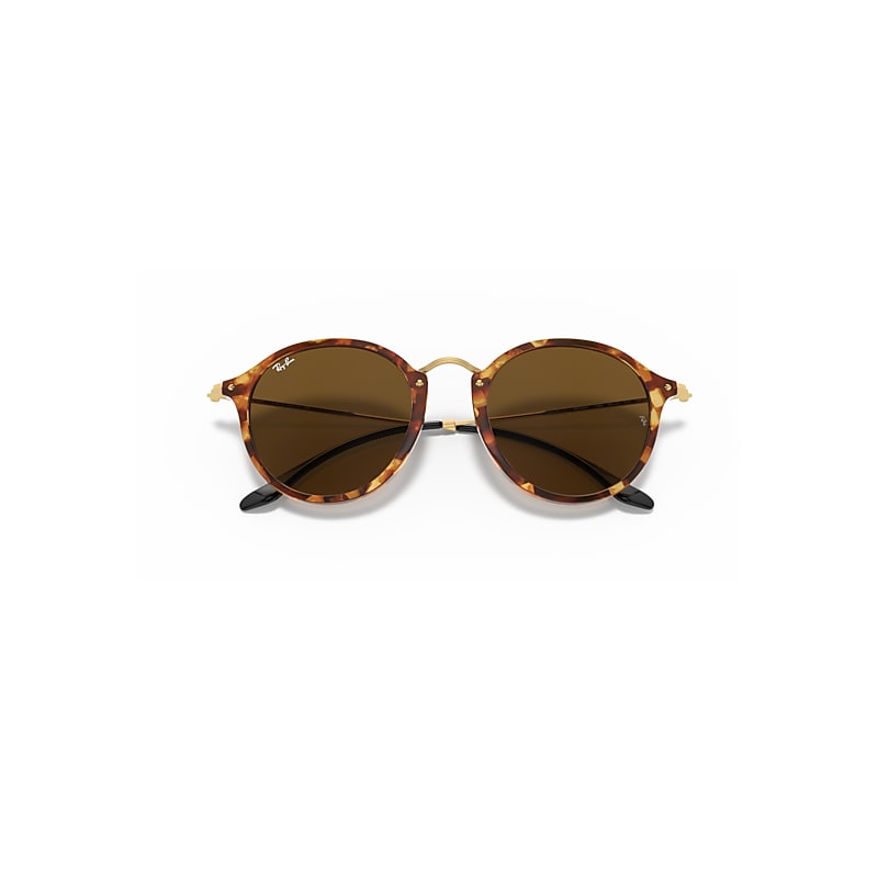 Ray-Ban Round Fleck Sunglasses Brown Havana Frame Brown Lenses 49-21