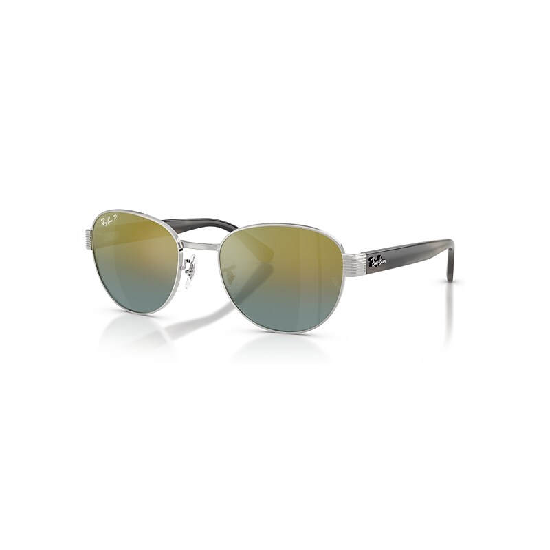 Ray-Ban Sunglasses  Rb3766 Polarized+ Lenses - Striped Grey Frame Gold Lenses Polarized 56-20, RB3766CH