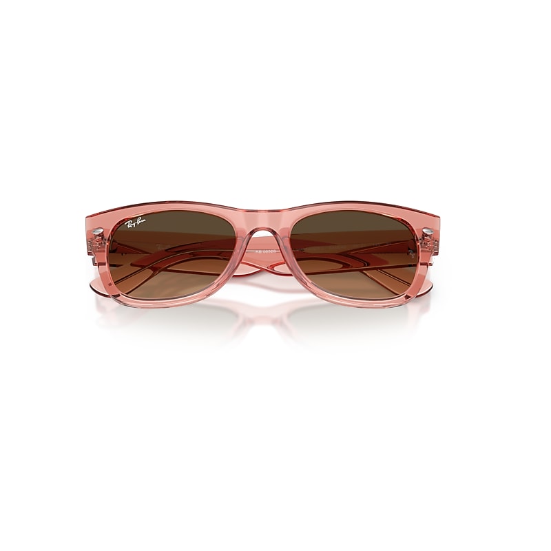 Ray-Ban Mega Wayfarer II Sunglasses Transparent Pink Frame Brown Lenses 52-21