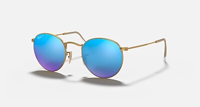 ROUND FLASH LENSES ポラライズド（偏光） サングラス ゴールド と