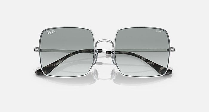 SQUARE 1971 CLASSIC Sunglasses in Silver and Blue Gradient