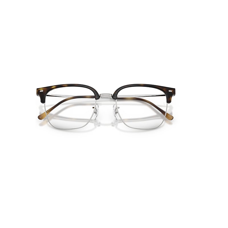 Ray-Ban New Clubmaster Optics Optical Silver Frame Transparent Lenses Polarized 51-20