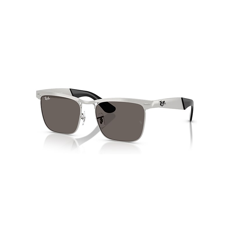 Ray-Ban Sunglasses  Wayfarer Deluxe - Sandblasted Silver Frame Grey Lenses 56-18, RB3875